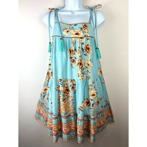 BOG Collective Light Blue Floral Tiered Sundress Size S NEW